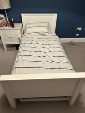 White Wooden Single Bed Frame
