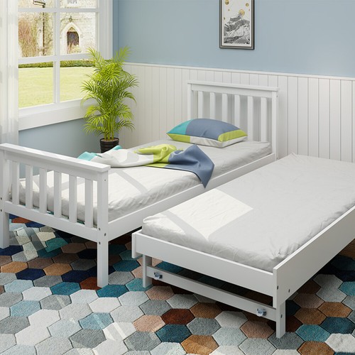 Solid pine wooden bed - in,